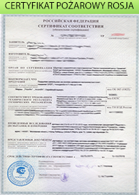 Certyfikat Pożarowy Rosja